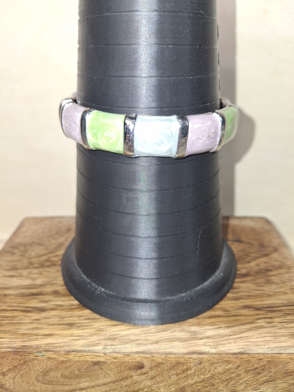 Pastel Colir Tile Cuff Bracelet in Pink, Green, and Light Blue